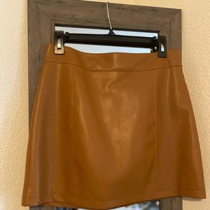 Dark Beige leather skirt